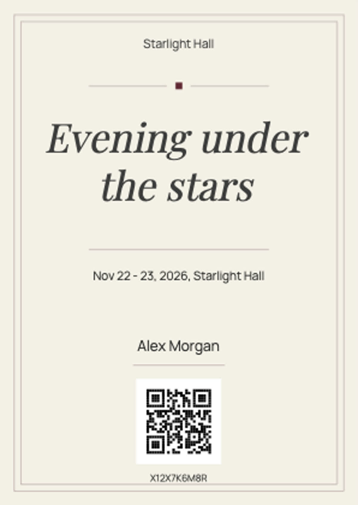 Theatre programme with English event and guest details